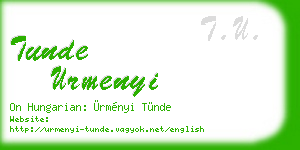 tunde urmenyi business card